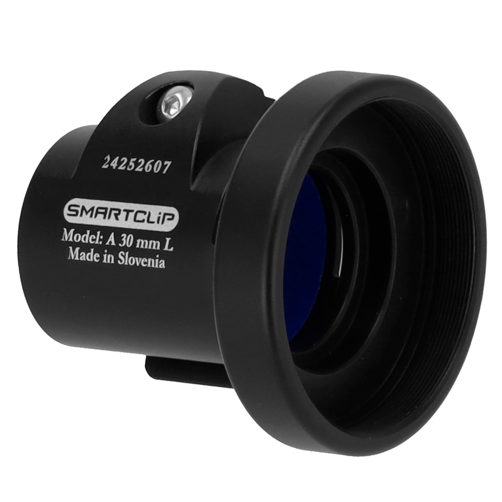 Clip-on - Ghiera M52x0.75 - Dimensione 30 mm - Alluminio - Nero