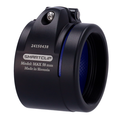 Clip-on - Ghiera M52x0.75 - Dimensione 58 mm - Alluminio - Nero