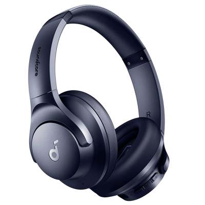 Auricolari Wireless Soundcore by Anker - 60 ore di riproduzione - Fino a 90% Riduzione del Rumore - Ricarica veloce - Personalizzazione tramite l'app Soundcore - Colore azzurro
