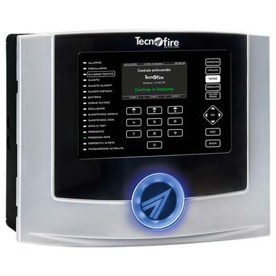Central de incendios analógica de 1 lazo - Capaz de contener dos baterías de  12V-7h. - El lazo admite 199 sensores y 99 módulos - Interfaz de usuario con pantalla gráfica a color - Permiten redactar automáticamente informes  - Comunicación con CMS usando