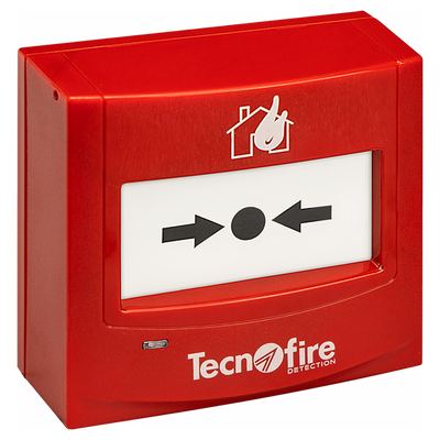 Señalización manual de incendio - Completa gestión RSC - Contenedor ABS V0 - Grado de protección IP44 - Montaje en ejecución rotura de cristal o rearmable -  EN 54-11: 2001+A1: 2005 - EN 54-17: 2005