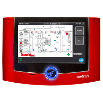 hasta 32 mapas gráficos - TFT 7” - Popup automático, mapa y dispositivo  - Memoria Flash integrada  - conexión USB/Rs485 - Montaje superficial, empotrado o sobre soporte de mesa