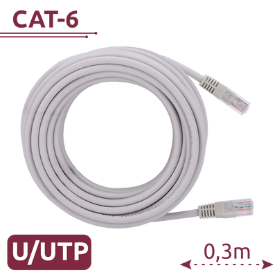 Cavo UTP - Ethernet - Connettori RJ45 - Categoria 6 - 0,3 m - Colore bianco