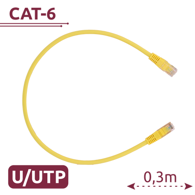 Cavo UTP - Ethernet - Connettori RJ45 - Categoria 6 - 0,3 m - Colore Giallo