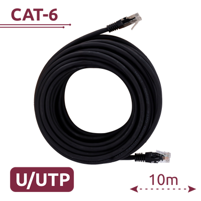 Cavo UTP - Ethernet - Connettori RJ45 - Categoria 6 - 10 m - Colore nero