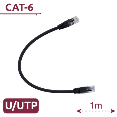 Cavo UTP - Ethernet - Connettori RJ45 - Categoria 6 - 1 m - Colore nero