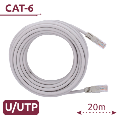 Cavo UTP - Ethernet - Connettori RJ45 - Categoria 6 - 20 m - Colore bianco