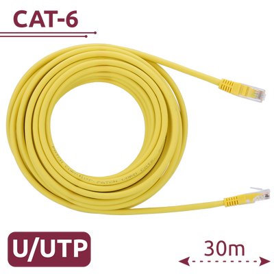 Cavo UTP - Ethernet - Connettori RJ45 - Categoria 6 - 30 m - Colore Giallo
