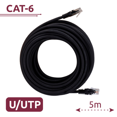 Cavo UTP - Ethernet - Connettori RJ45 - Categoria 6 - 5 m - Colore nero