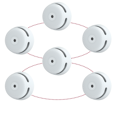 Pack de 6 mini detector de humo autónomo X-Sense - Permite conectar 24 detectores por RF 868MHz - Duración de la batería 5 años (reemplazable) - Indicador luminoso de alarma - Alarma sonora 85 dB a 3m - Certificado EN 14604