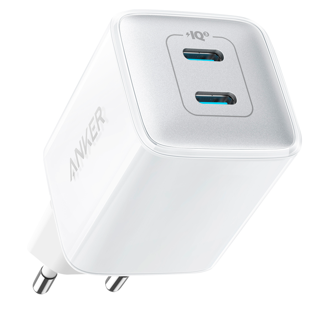 Anker - Cargador USB - Potencia 40W - Carga rápida  - Salidas 2 USB-C (IQ3.0 y PPS 1.0) - Color blanco