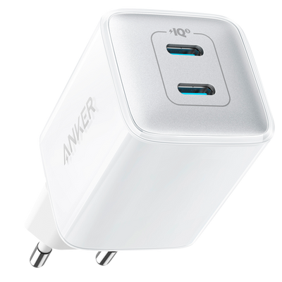 Anker - Cargador USB - Potencia 40W - Carga rápida  - Salidas 2 USB-C (IQ3.0 y PPS 1.0) - Color blanco