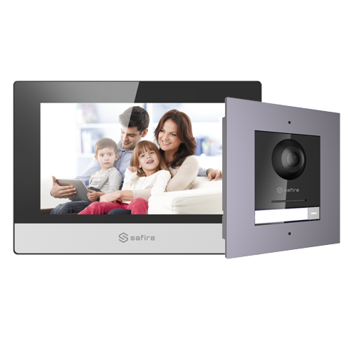 Kit di Videocitofoni - Tecnología IP - Include placca e monitor - Interruttore PoE e MicroSD - App cellulare con P2P - Montaggio ad incasso