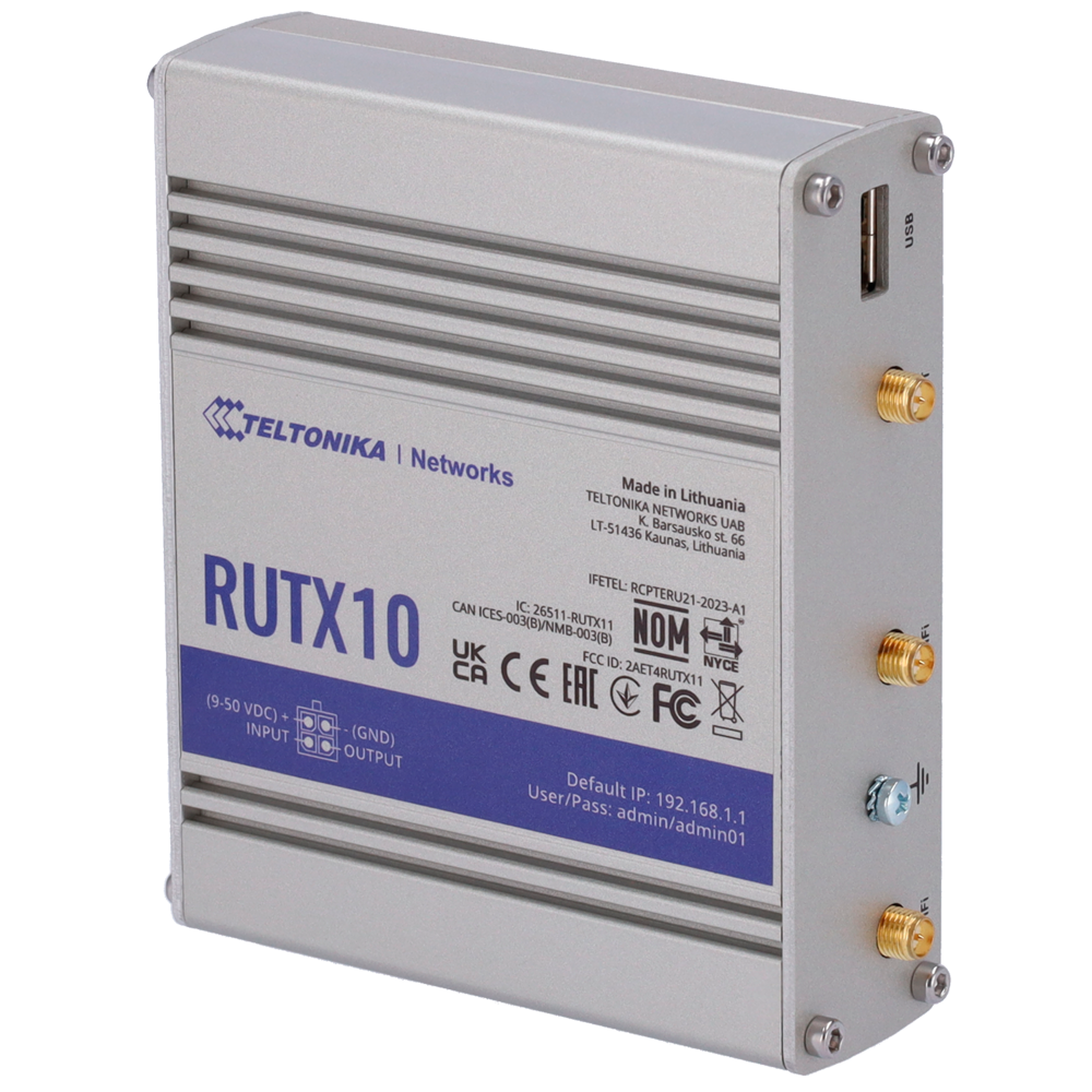 Teltonika Router Industriale - Wi-Fi 5 - Bluetooth LE 4.0 - 4 porte Ethernet RJ45 Gigabit - USB 2.0  - Ingresso/Uscita Digitale