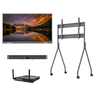 Uniview - Display a LED Interattivo 75" - Telecamera 4K@30fps - Supporto da pavimento con rotelle - OPS i7-9700