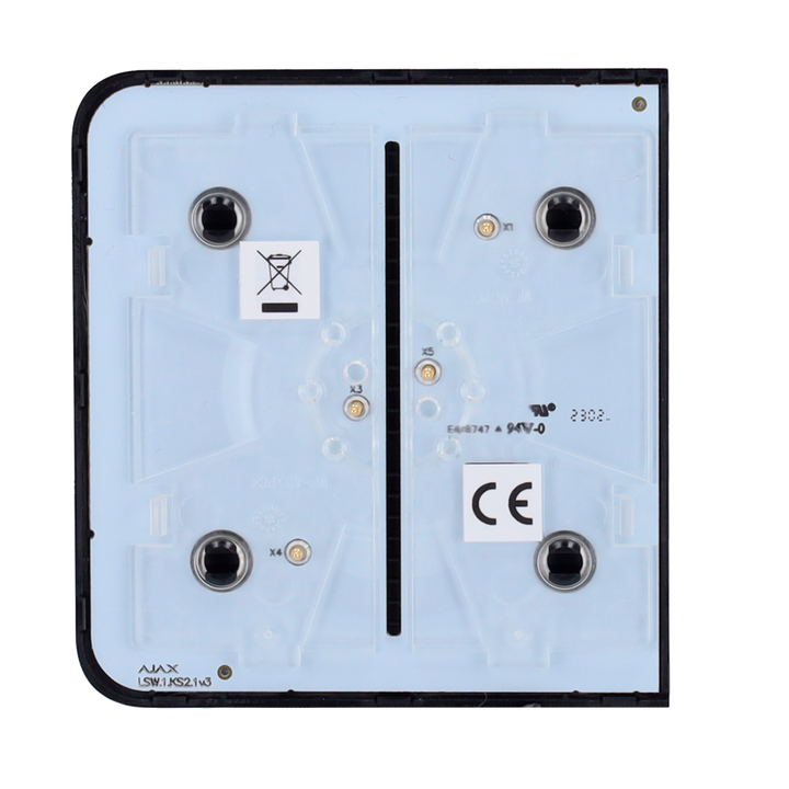 Ajax - LightSwitch SideButton - Touch panel for light switch - Compatible with AJ-LIGHTCORE-1G/ -2W - LED backlight - Non-contact side touch panel - Black color