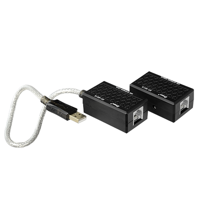 USB extender for UTP cable - 1 USB to RJ45 transmitter - 1 RJ45 to USB receiver - Maximum length 60m - Plug and Play