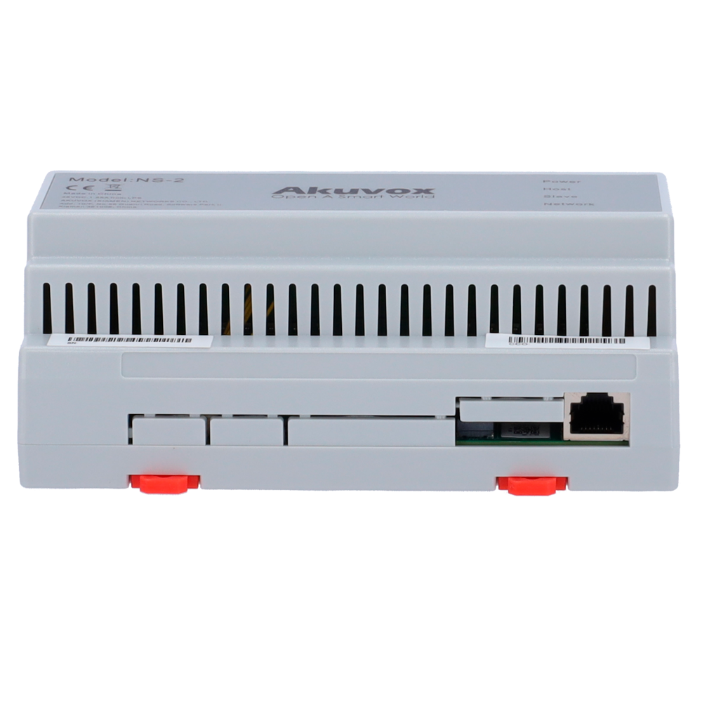 Convertitore da 2-hilos a IP - 6 gruppi di 2-hilos - TCP/IP con RJ45 - Alimenta dispositivi a 2-hilos - Collegamento in cascata di convertitori - Montaggio su guida DIN