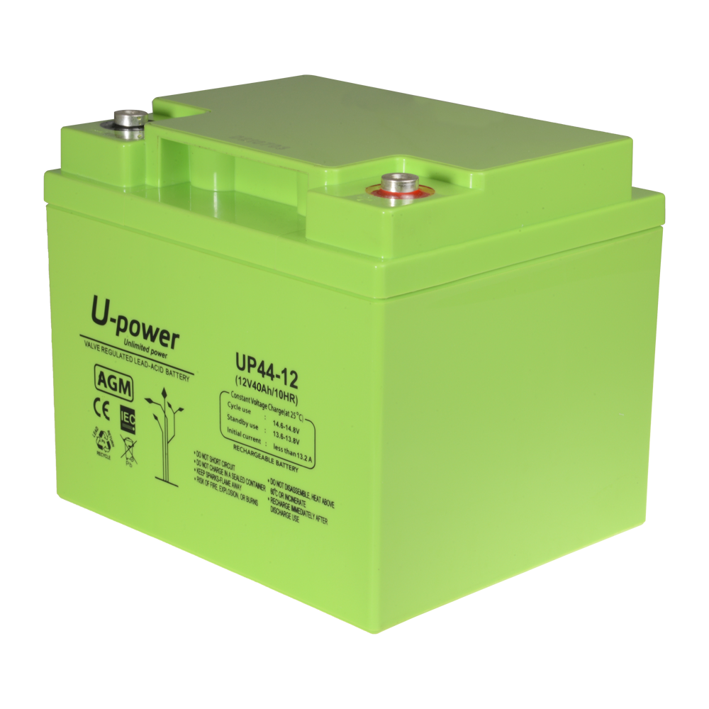 Upower - Batteria ricaricabile - Tecnologia piombo-acido AGM - Voltaggio 12 V - Capacità 40.0 Ah - 170 x 197 x 165 mm / 14200 g - Per backup o uso diretto