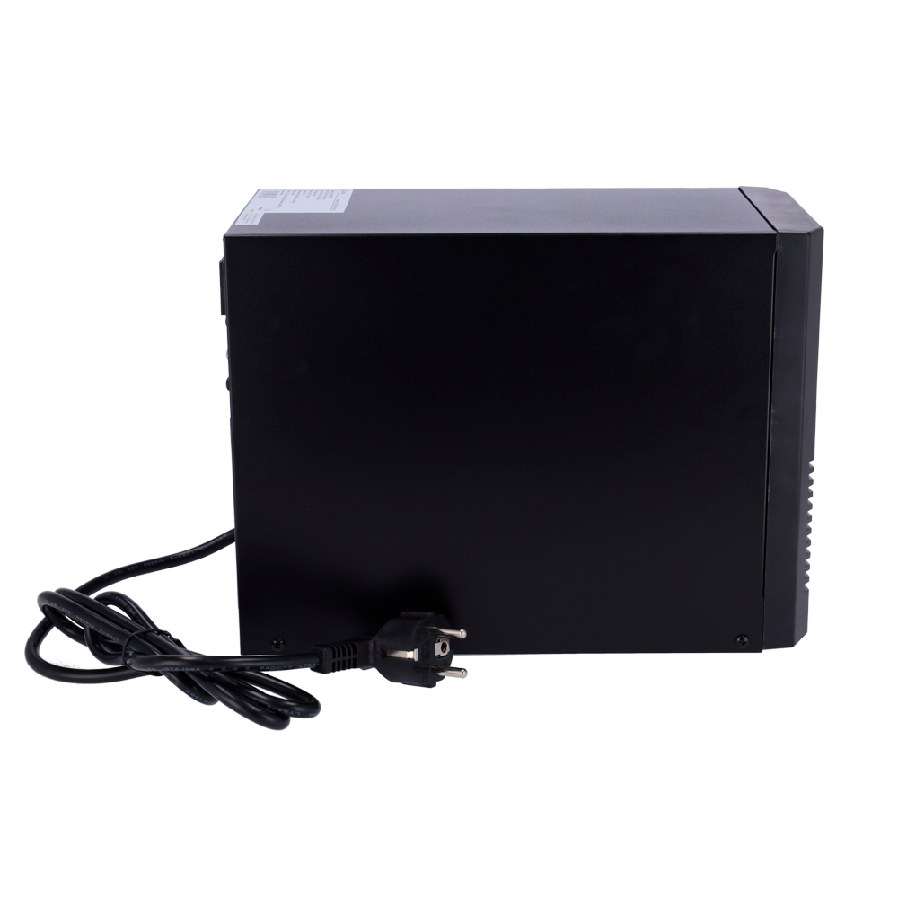 SAI online - Power 1000VA/900W - Input 200~240 Vac / Output 200~240 Vac - 4 IEC type protected backup sockets - Recharge time 4~5 hours - 2 sealed lead-acid batteries (included)