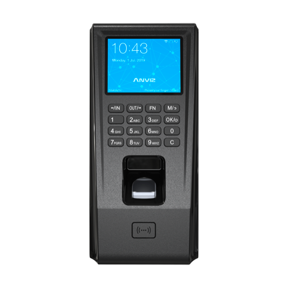 ANVIZ standalone biometric reader - fingerprints, RFID and keyboard - 3000 registrations / 50000 records - TCP/IP and Wiegand 26 - Integrated controller - Anviz CrossChex software