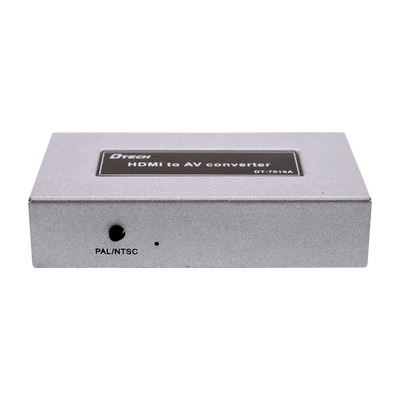 Conversor HDMI a AV - 1 entrada HDMI - 1 salida AV - Resolución de salida PAL/NTSC - Resolución de entrada de vídeo 1080p - Salida de audio estéreo