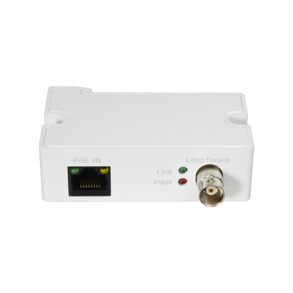 Estensore EoC Branded - Ethernet per cavo coassiale - Attivo | Specifico ePoE - Emissore compatibile con intervallo LR1002 - Permette di transmettere 1 canale IP - Distanza massima 1.000 m