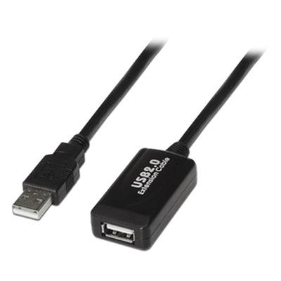 Extensor USB 2.0 - Longitud 5,0 m - Conectores USB AM/H - activo - Color negro - Transferencia hasta 480 Mbps