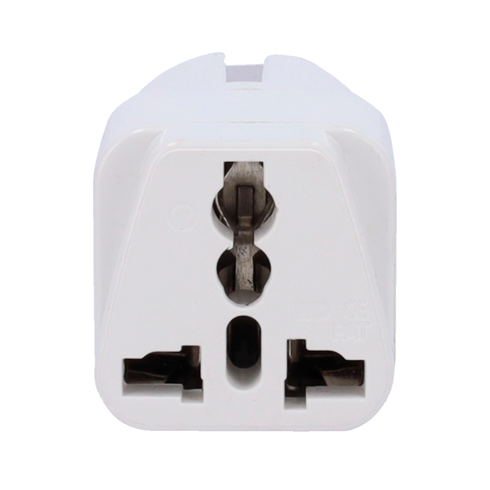 Adaptador  - Enchufe Tipo G (UK) a Enchufe Tipo F (EU)  - Voltaje 250V AC - Corriente Máxima de Salida 10-16 A - Color blanco