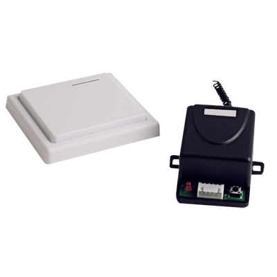 Wireless relay - Wireless button included - NO/NC operation - 433 MHz frequency - Up to 50 meters of transmission - easy installation