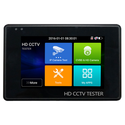 Tester TVCC multifunzionale da polso - Supporta telecamere HDTVI, HDCVI, AHD, CVBS e IP - Risoluzione del tester fino a 4K - Schermo LCD colore 4" - Batteria integrata di 2400mA - Funzionamento semplice