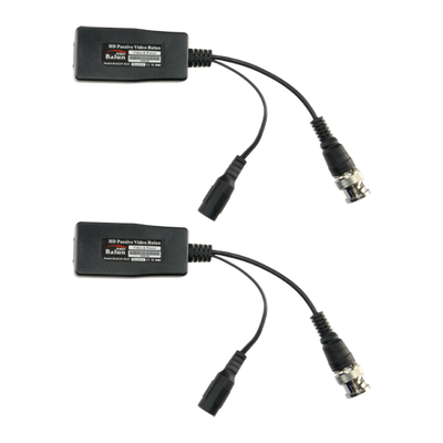 Passive transmitter for twisted pair SAFIRE - 4N1 (HDTVI, HDCVI, AHD and CVBS) - 1 video channel and power supply - RJ45, BNC and Jack connector - Distance: 190 ~ 440 m - 2 units