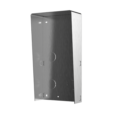 Modular wall support - For 2 modules - Specific for Hikvision video intercoms - Compatible with Hikvision modules - With visor - Panel made of stainless maple
