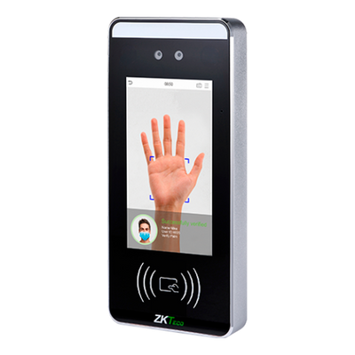 Control de acceso y asistencia - Reconocimiento facial, de palma, de tarjeta EM/MF y PIN - 6.000 rostros | 200.000 registros - Pantalla táctil TFT de 5" - TCP/IP y WiFi - Compatible con software ZKTeco