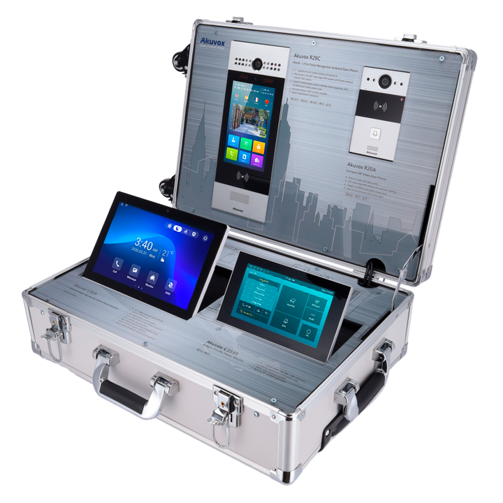 Demo Kit - Akuvox video door phones - WiFi router and PoE switch - Free Akuvox Cloud Services license - Plug & Play - Case: 540 (H) x 386 (W) x 178 (L) mm