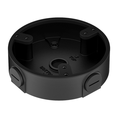 Junction box - For dome cameras - For outdoor use - Roof or wall installation - Cable gland - Black colour