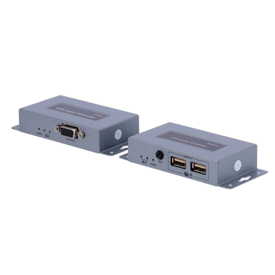 VGA/USB extender for UTP - Transmitter and receiver - Distance 100 m - Up to 1920x1440 - Over UTP Cat 5/5e/6 cable - DC 12 V power supply