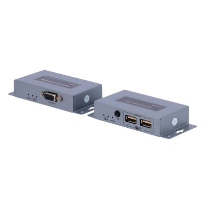 Estensore VGA/USB per UTP - Trasmettitore e ricevitore - Distanza 100 m - Fino a 1920x1440 - Su cavo UTP Cat 5/5e/6 - Alimentazione DC 12 V