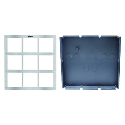 Panel frontal y caja de grabación - Específico para videoporteros - Compatible con módulos XS-V2000E-M(X) - Hasta 9 módulos - Caja fabricada en arce - Panel fabricado en arce inoxidable