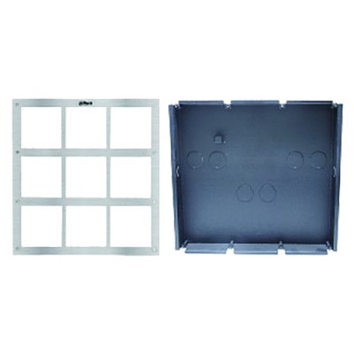 Panello frontale e cassa di registrazione - Specifico per videocitofoni - Compatibile con moduli XS-V2000E-M(X) - Fino a 9 moduli - Cassa fabbricata in acero - Pannello fabbricato in acero inossidabile