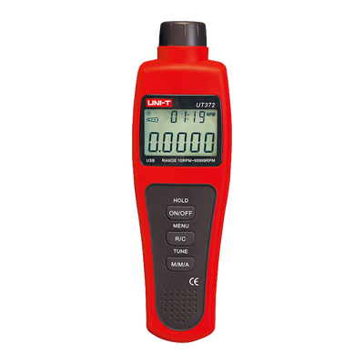 Portable digital tachometer - Up to 99999 RPM - 100,000 count backlit LCD display - PC connection via USB - Maximum, minimum and average values ​​- Automatic shut-off