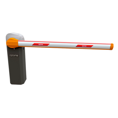 Barrera de aparcamiento de altas prestaciones - Brazo recto de 4 m - Apertura izquierda - Intermitentes LED | Borde de seguridad de goma - Modo de emergencia - Posibilidad de batería de respaldo