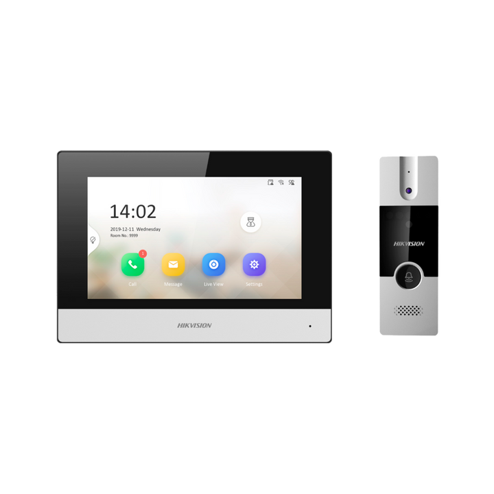 Kit videocitofonico - Tecnologia a 4 fili con TCP/IP & WiFi - Include postazione esterna e monitor - Collegamento tramite 4 cavi - App mobile con P2P | Relè interni nel monitor - Montaggio su superficie