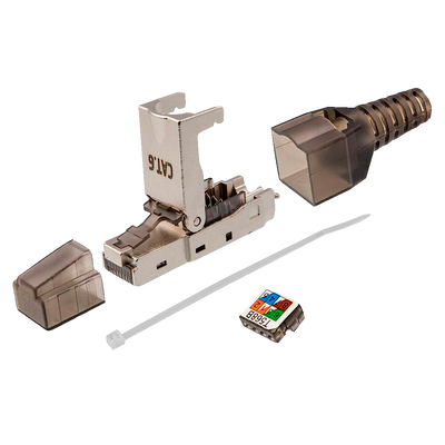 Connettore RJ45 - Compatibile con il cavo FTP Cat 6 - Housing metallico - Facile installazione senza necessità di strumenti