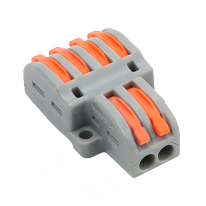 Safire -  Conector de Cable - 2 Entradas y 4 Salidas  - Calibre del cable 28 ~ 12AWG - Sección 0,08 ~ 4mm²  - 10 unidades