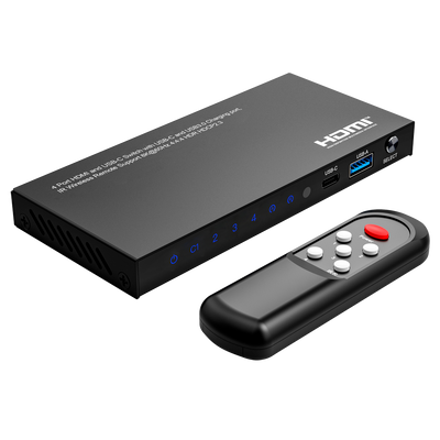 HDMI Switch - 3 HDMI inputs - 1 USB-C input - 1 HDMI input - Resolution 8K@60Hz - Remote control