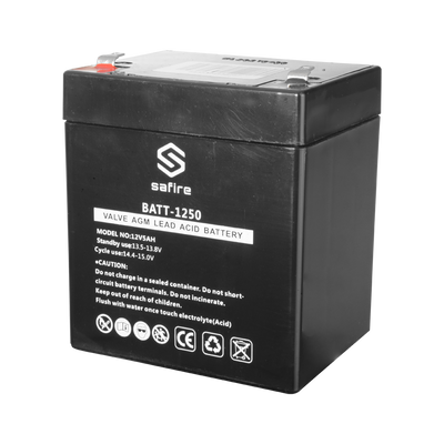 Rechargeable battery - AGM lead-acid technology - Voltage 12 V - Capacity 5.0 Ah - 105 x 90 x 70 mm / 1630 g - For backup or direct use