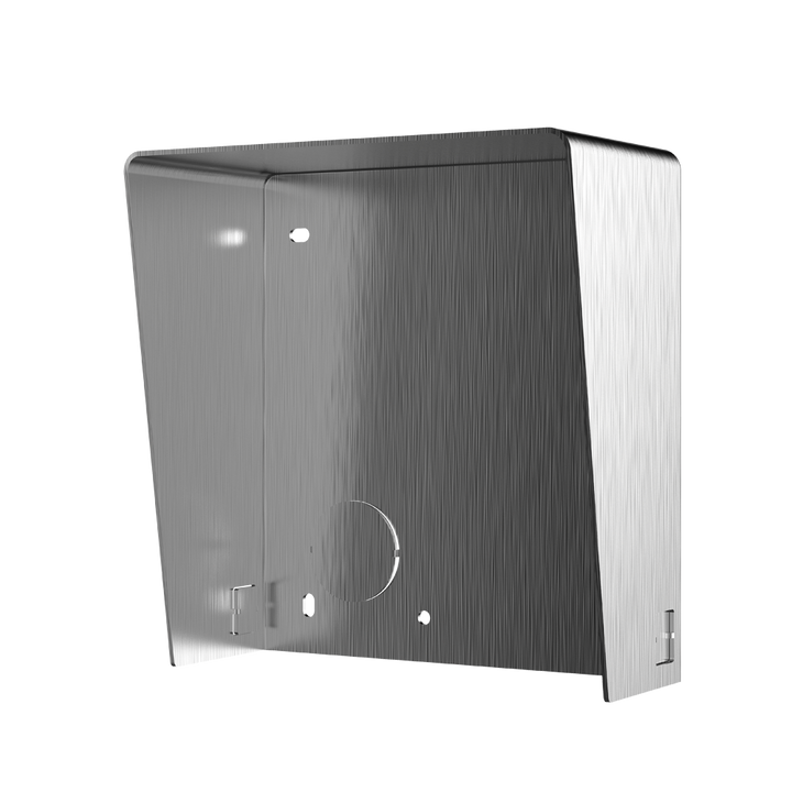 Supporto modulare da parete - Per 1 modulo - Specifico per i videocitofoni Hikvision - Compatibile con i moduli Hikvision - Con visiera - Pannello fabbricato in acero inossidabile