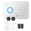 Home alarm kit - Touch panel with GSM module - Sending alarms via SMS and calls - Volumetric PIR detector - 2 magnetic contacts for door / window - Includes 2 remote controls and 2 RFID cards