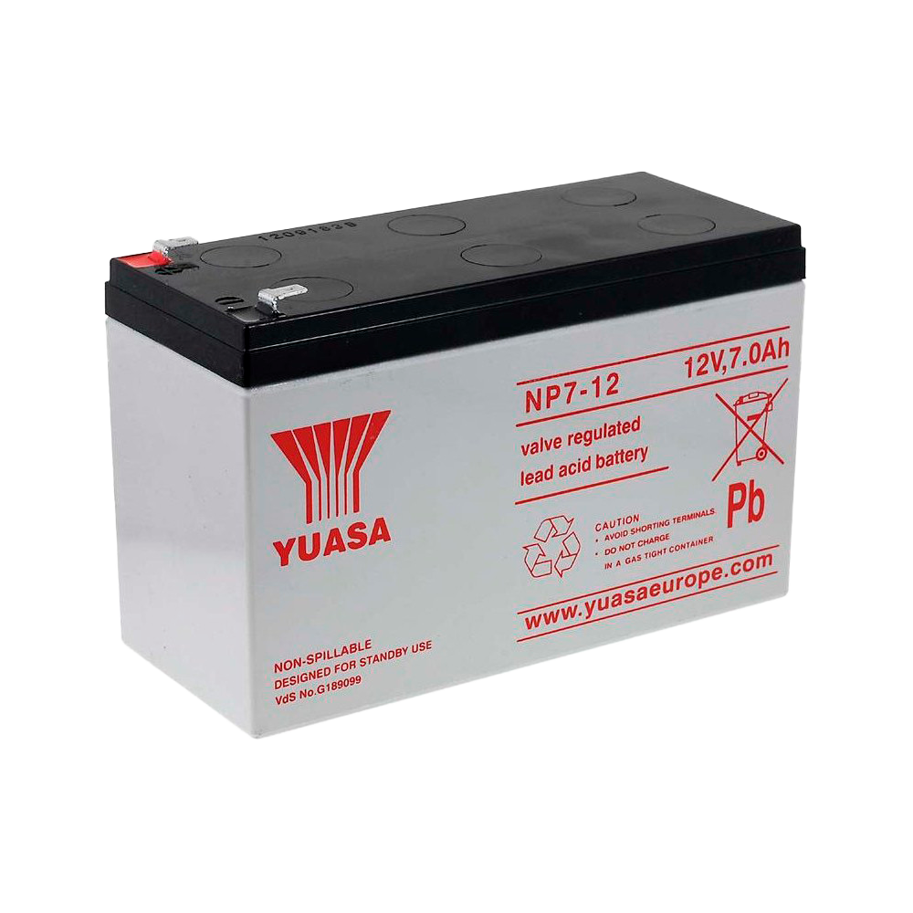 Batteria ricaricabile - Tecnologia piombo-acido AGM - Voltaggio 12 V - Capacità 7 Ah - 65 x 151x x 97.5/ 2200g - Per backup o uso diretto
